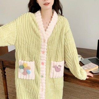 ✨快速發貨✨睡袍女 睡衣 女生睡衣 珊瑚絨睡衣 睡袍 加絨加厚睡衣 睡裙 浴袍 長款睡裙 睡裙 法蘭絨睡衣女 女裝上衣
