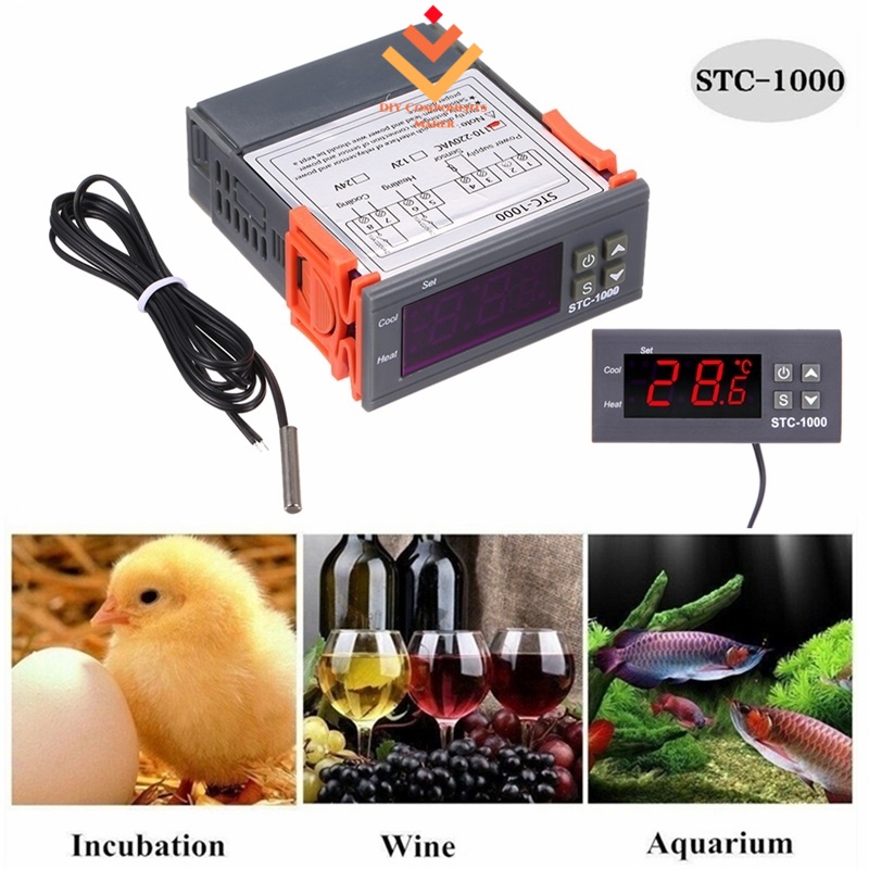 STC-1000智能數顯溫控儀冰箱櫃恆溫自動溫控開關微電腦溫度控制器 110V-220V AC