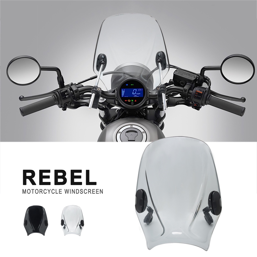 通用 ABS 擋風玻璃摩托車擋風玻璃適用於本田 REBEL CMX 300 500 1100 CMX300