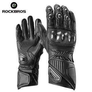 Rockbros 摩托車手套硬殼防護全指摩托車騎行手套防滑耐用觸控式螢幕摩托車手套