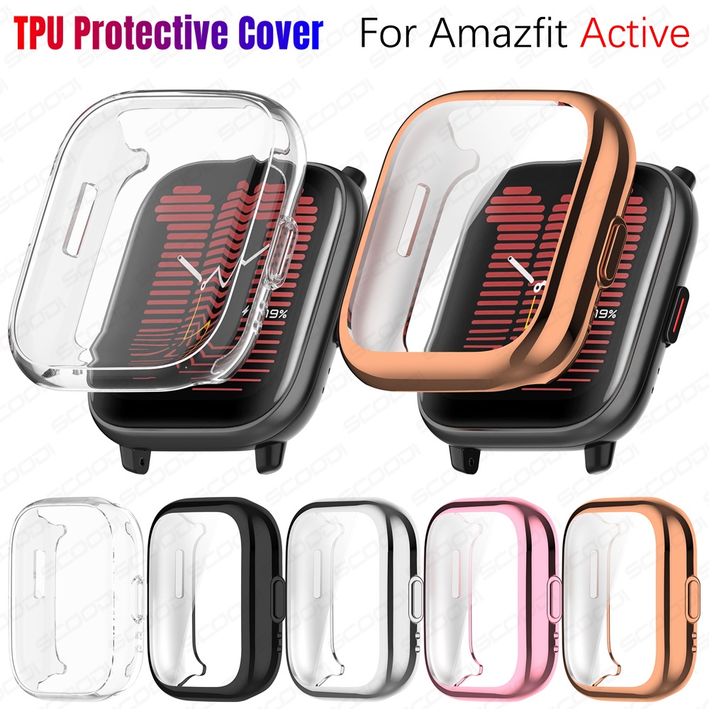 電鍍 TPU 保護殼保護套適用於 Amazfit Active (A2211) 智能手錶錶帶軟保險槓保護殼配件
