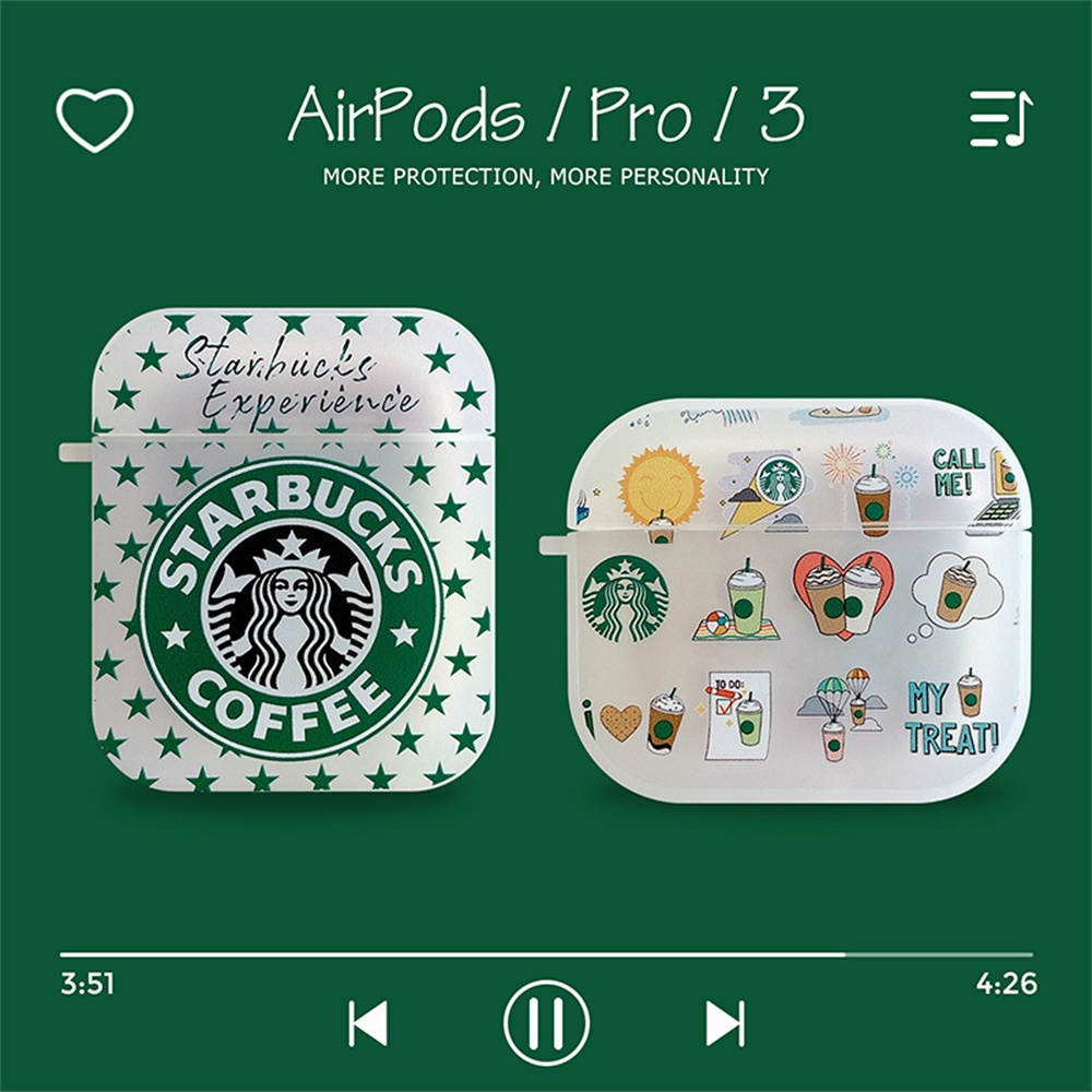 STARBUCKS 星巴克咖啡盒適用於 Apple AirPods 1 2 3 Pro AirPods Pro2 保護套