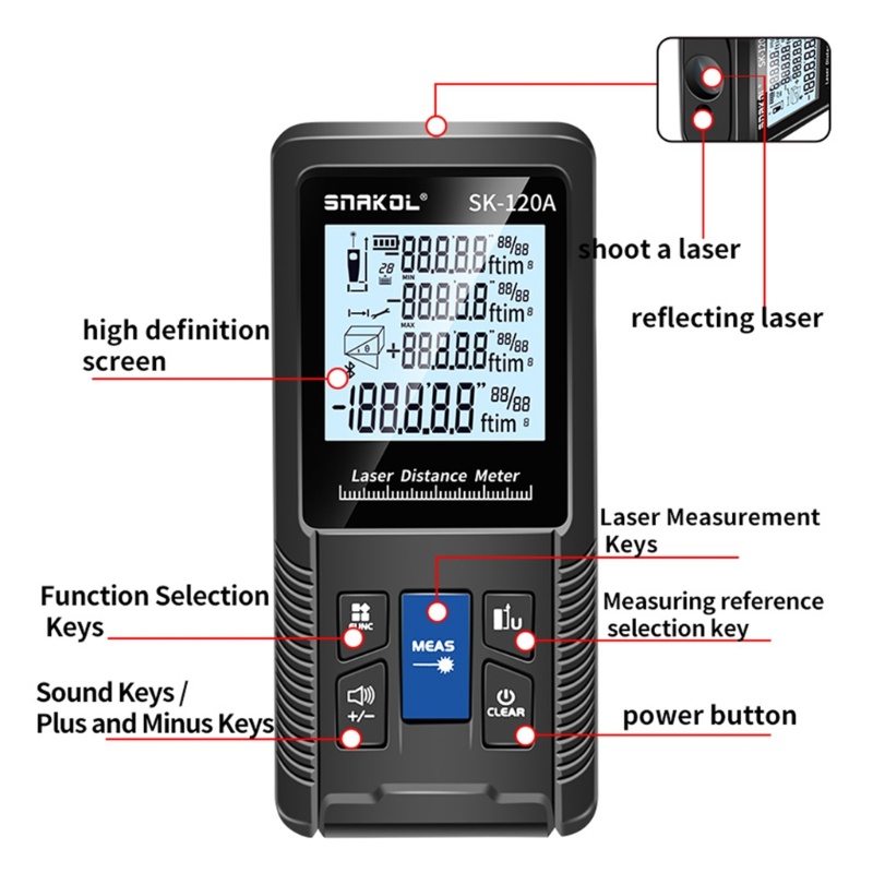 【現貨】智能測距儀 Laserdistance Meter 40m 50m 70m 100m 120m 捲尺