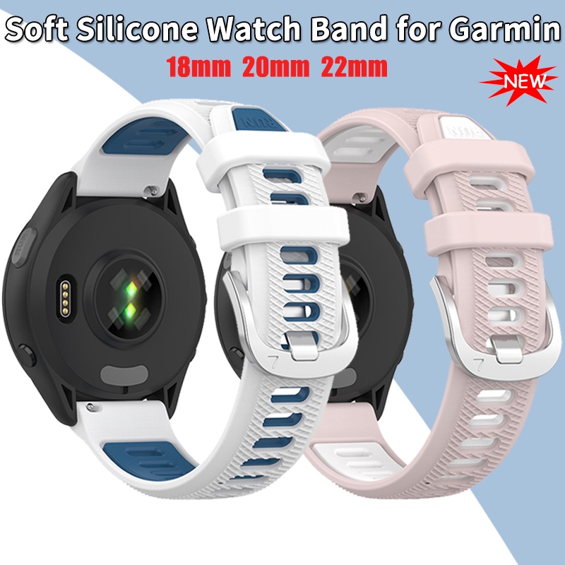 18 毫米 20 毫米 22 毫米軟矽膠錶帶適用於 Garmin Forerunner 265S 265 智能手錶橡膠運