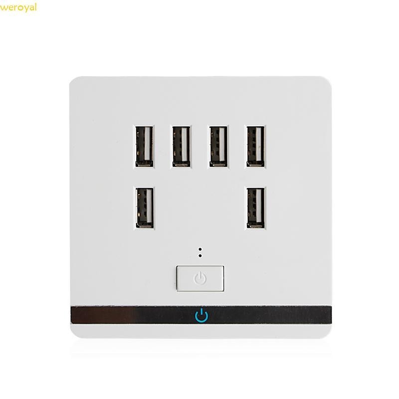 Weroyal 3 4A 6 端口 USB 壁式充電器插座電源插座插座板面板開關