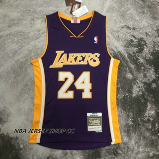 男士全新原裝 NBA 洛杉磯湖人隊 #24 Kobeˉbryant 復古球衣熱壓紫色
