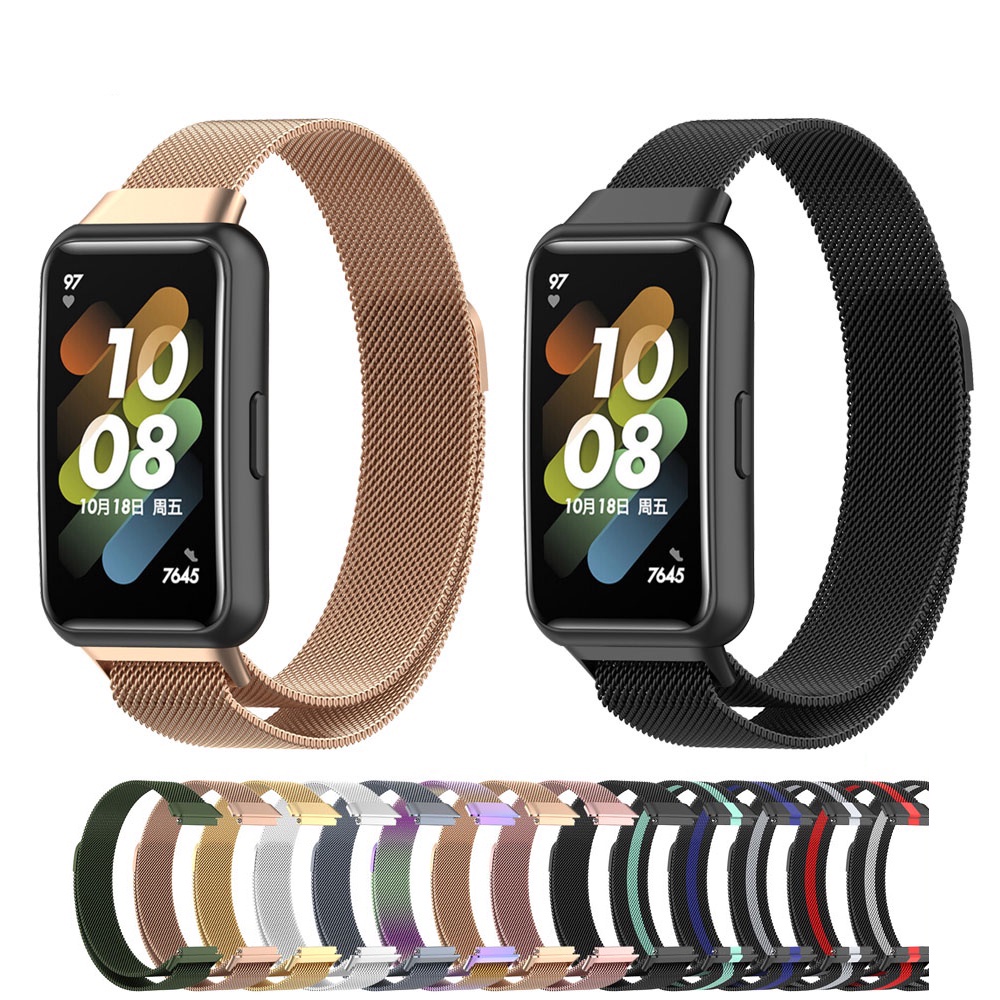 適用Huawei Band 7 6 錶帶 金屬錶帶 華為手環7 華為手環8 替換錶帶 華為手環6 米蘭錶帶