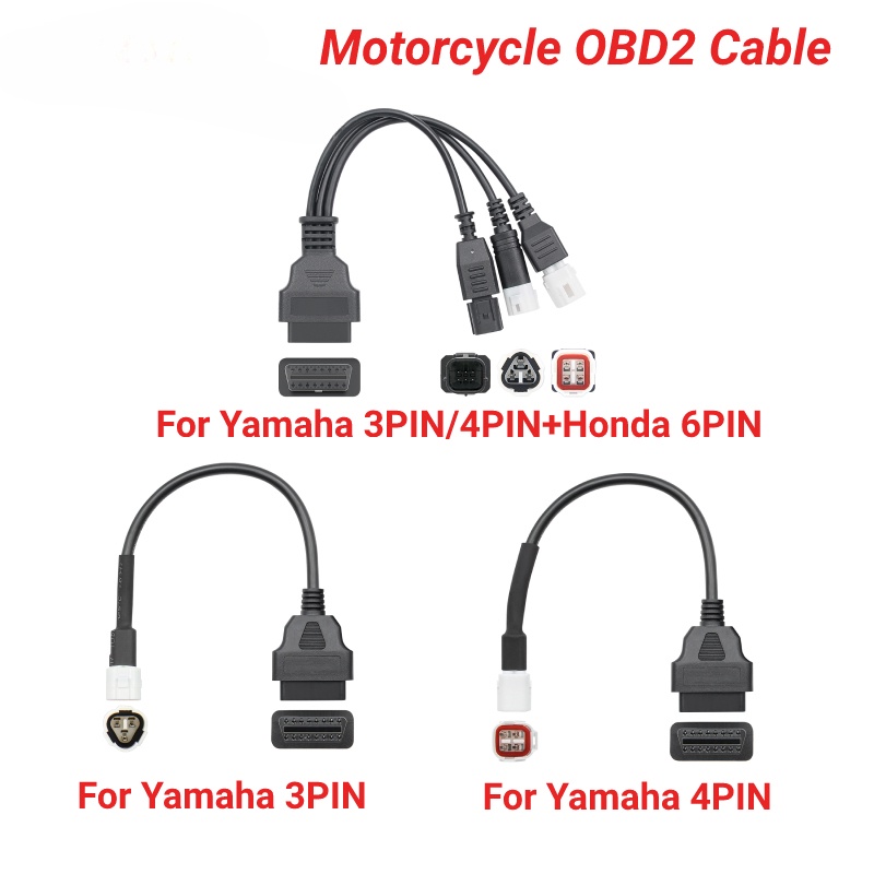 山葉 Lt 適用於 Yamaha 摩托車 3PIN 4PIN 至 16PIN OBD 2 延長線 OBD 2 連接器電纜