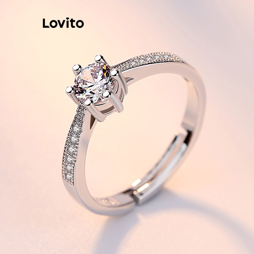 Lovito 女士休閒素色基本款戒指 LFA03068 (銀色)