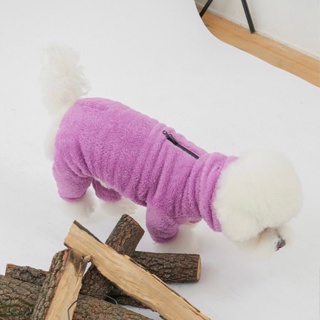 Puppy Gallery🇰🇷 GoGo絨毛包屁連體衣 紫 狗狗衣服 貓咪衣服 寵物冬季衣服