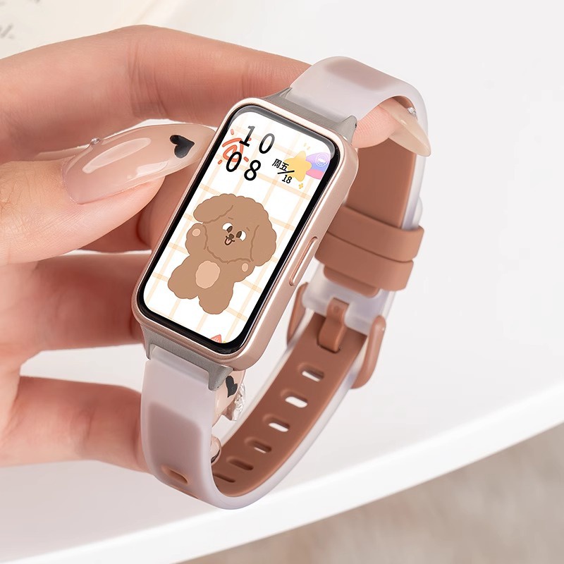 適用於XIAOMI MI 小米 手環 8 Active 智能手錶替換腕帶 紅米手環2 雙色透明矽膠錶帶