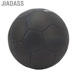 Jiadass 5 號足球反光夜光黑 PU 防漏氣閥發光發光足球訓練