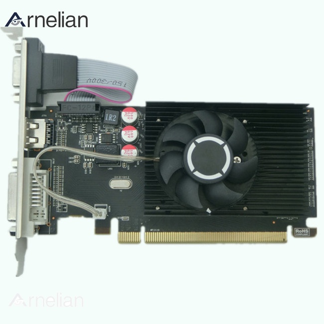 Arnelian HD6450 顯卡 64bit 2GB DDR3 顯卡顯卡升級 DP/DVI 適用於台式電腦配件