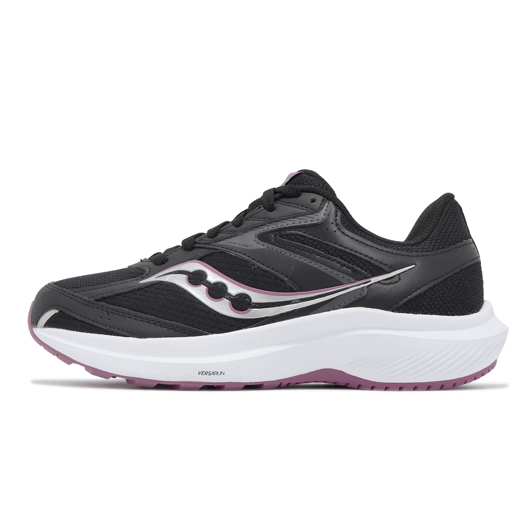 Saucony 慢跑鞋 Cohesion 17 寬楦 黑 白 紫 反光 索康尼 路跑 女鞋【ACS】 S10944100