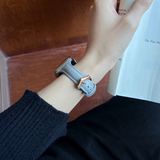 小蠻腰玫瑰金扣錶帶 真皮錶帶 適用於 Apple Watch 9 8 7 6 5 SE 蘋果皮革錶帶 41mm 44mm