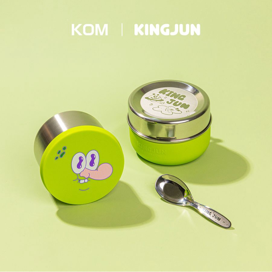 KOM x KINGJUN聯名款可微波不鏽鋼便當盒/ BT/ 綠 eslite誠品