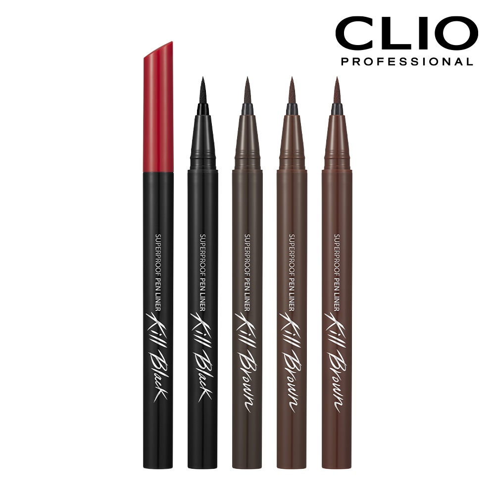 CLIO 珂莉奧 新魅黑防水濃烈眼線液 超激細紅蓋版-多色可選