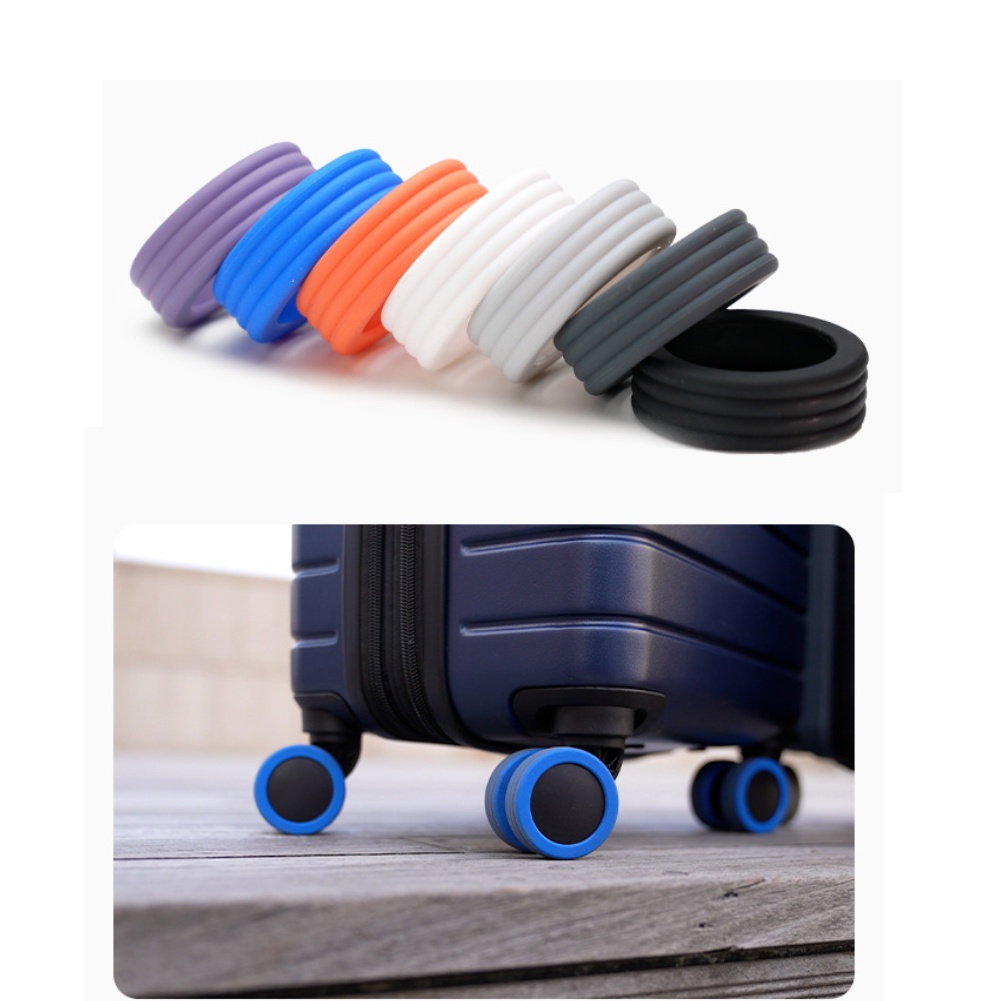 4 件套行李輪保護套矽膠輪腳輪鞋旅行行李箱降噪輪防護罩配件