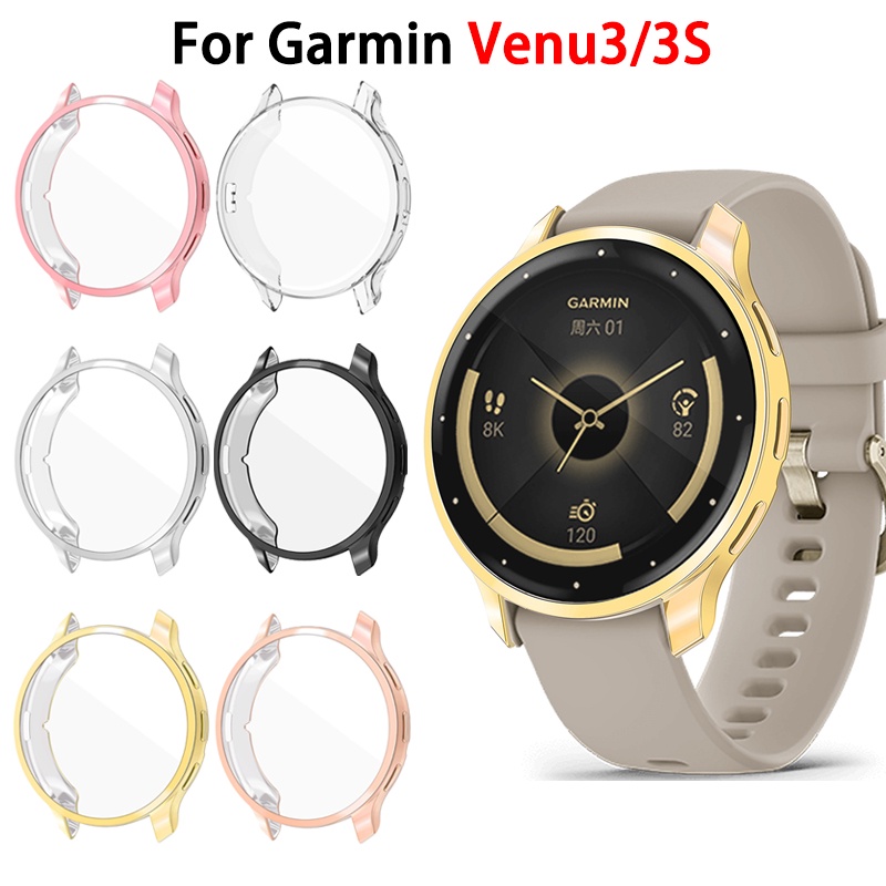 適用於 Garmin Venu 3 45mm Venu3s 41mm 的軟 TPU 保護殼電鍍屏幕保護膜