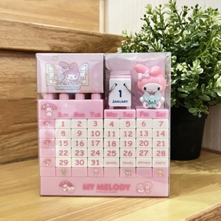 現貨melody日本製造美樂蒂檯曆積木桌面日曆萬年曆擺件可愛少女心