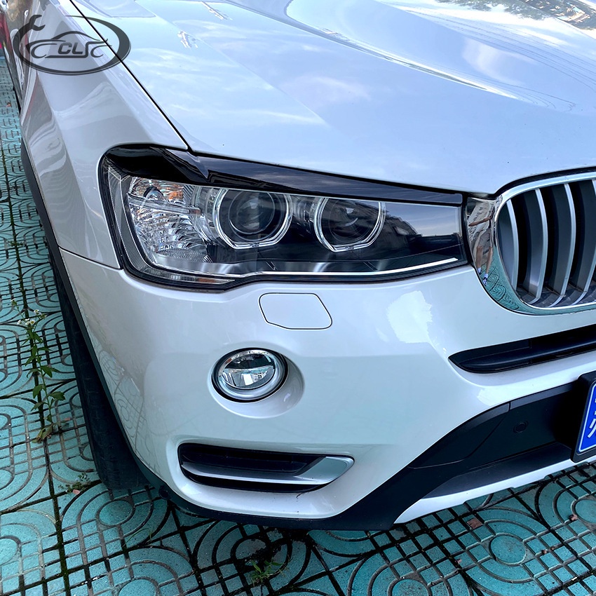 適用BMW 寶馬X3 X4 F25 F26 2014-2017前大燈燈眉車貼外飾改裝
