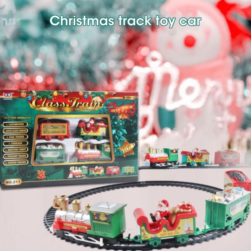 用於聖誕樹裝飾的電動火車玩具/帶逼真軌道的汽車/聖誕禮物的聖誕火車軌道