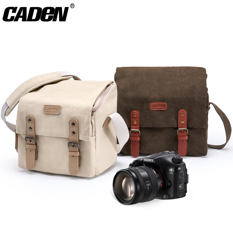 CADeN卡登單肩帆布相機包 佳能防盜攝影包日系休閒復古微單單眼包
