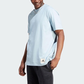 Adidas M LNG TEE Q3 IM0483 男 短袖 上衣 T恤 亞洲版 休閒 素色 寬鬆 棉質 淺藍