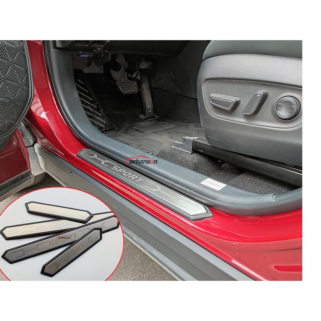 豐田 Rav4 Rav4 汽車配件 2019-2023 門檻保護器防擦板貼紙門檻踏板裝飾汽車零件的汽車配件