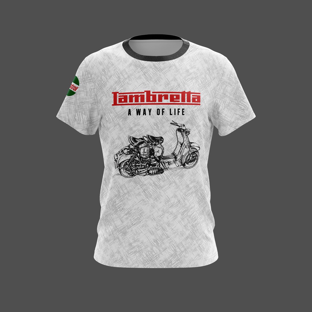 Lambretta T 恤騎行服 T 恤 / Baju 超細纖維 Jersi / Jersey Sublimation