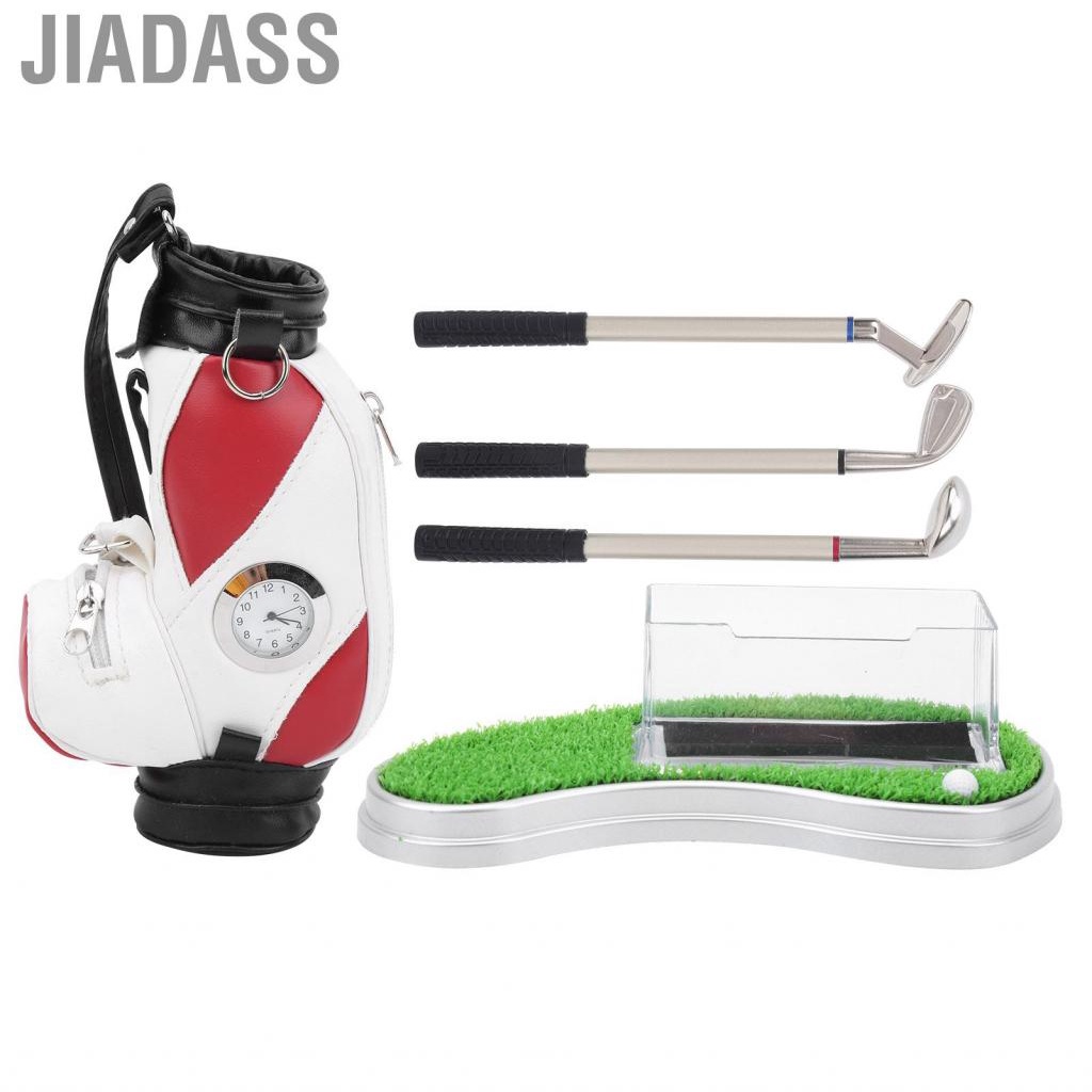 Jiadass 高爾夫球袋筆架附時鐘卡盒桌面裝飾禮品