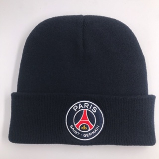 歐冠巴黎聖日耳曼梅西球迷針織毛線帽刺繡足球保暖冬帽