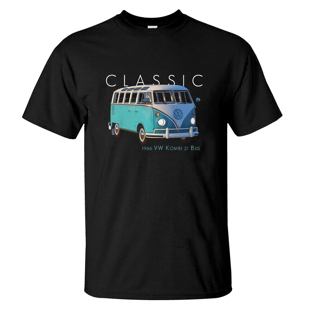 男士純棉 T 恤 2023 男士 T 恤 1966 年經典 Kombi 21 Window VW Bus Microbu