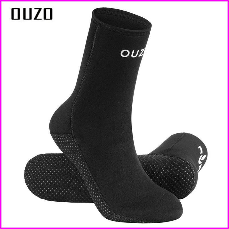 現貨 OUZO 5mm 潛水襪 男女款氯丁橡膠保暖防水 襪底防滑耐磨 襪口包邊 絲印印刷 戶外潛水沙灘