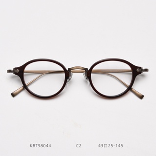98044日系復古手工板材眼鏡框男女藝文平光鏡架B鈦腳可配鏡
