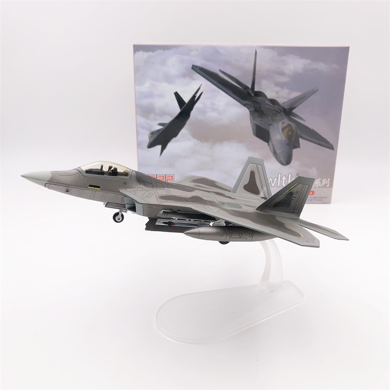 Wltk 壓鑄金屬飛機玩具 1/100 比例模型玩具洛克希德 F-22 F22 猛禽戰鬥機美國空軍