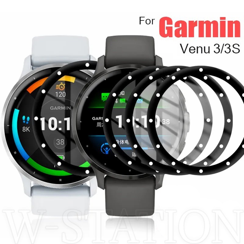 適用於 Garmin Venu 3 Venu 3S / 非玻璃高清透明屏幕保護膜 / 防刮智能手錶配件的全覆蓋彎曲邊緣膜
