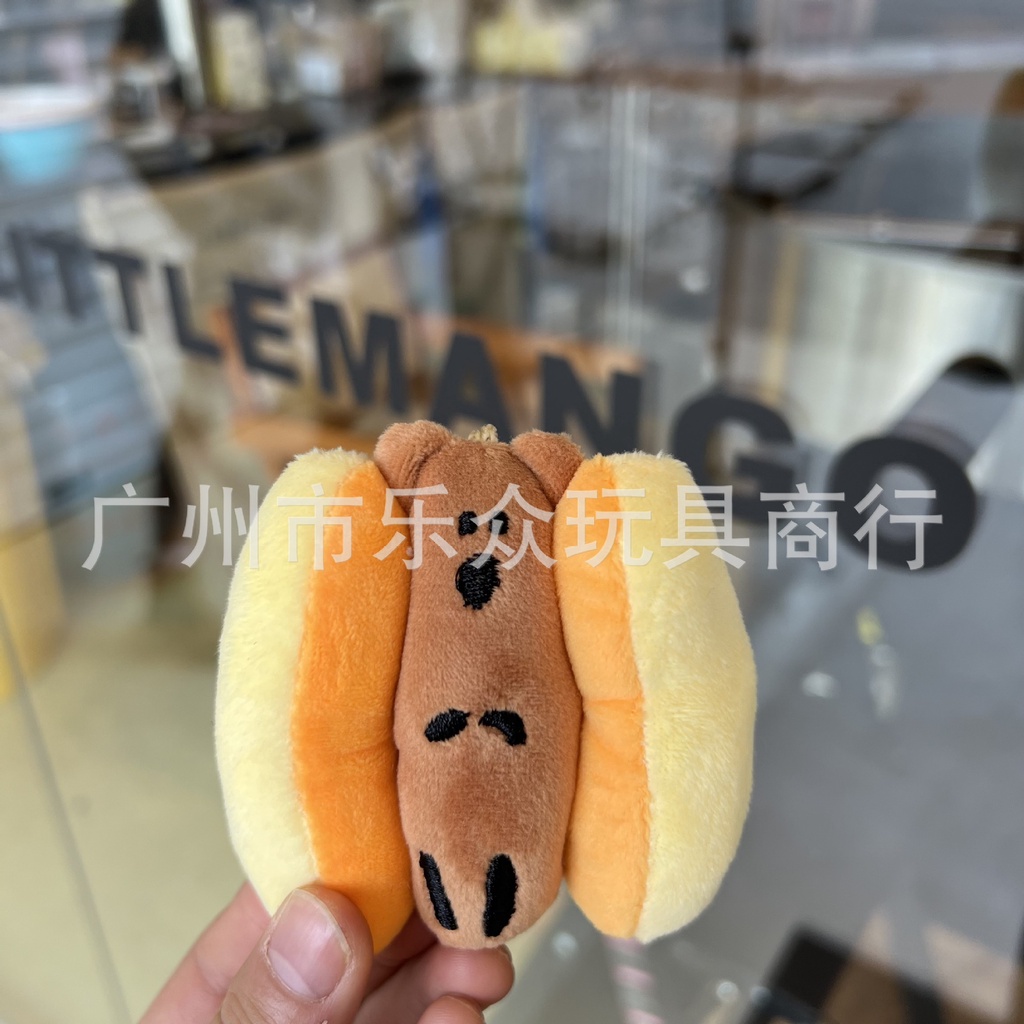 【現貨】韓國小眾可愛麵包熊熱狗考拉柿子熊毛絨公仔吊飾鑰匙圈電玩城抓娃機