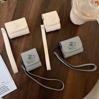 卡通線條湯姆貓&傑瑞鼠 情侶款 皮套軟殼 適用Airpods pro2保護殼 配掛繩 蘋果1/2/3代無線藍芽耳機保護套