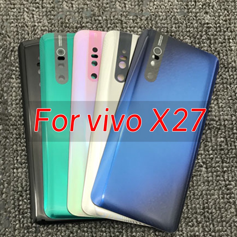 Vivo X27 透明玻璃後蓋電池門板後殼更換帶不干膠貼紙 V1829T V1829A V1838A