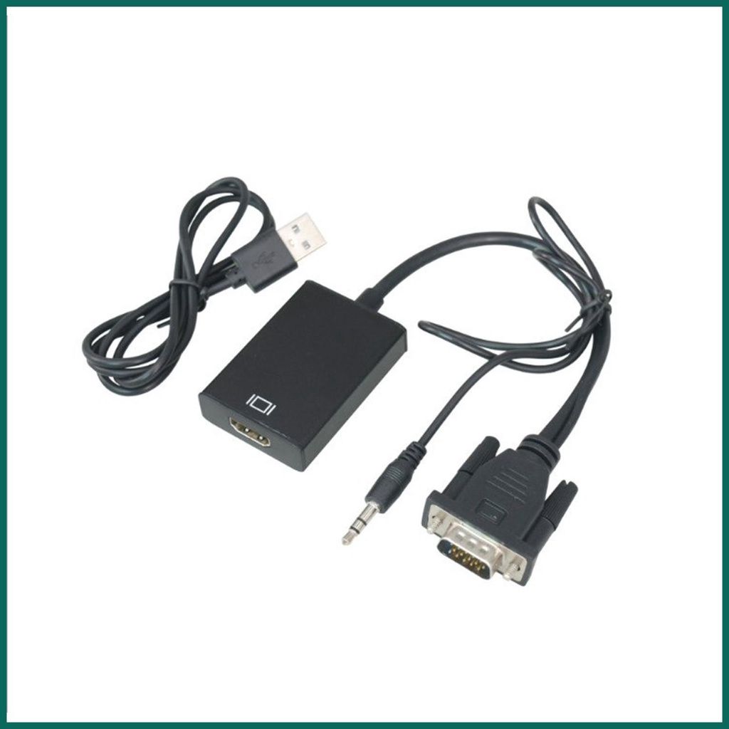 母頭 VGA 轉 HDMI 適配器 VGA 轉 HDMI 電纜適配器,帶 3.5 毫米音頻線 1080P VGA 公頭轉