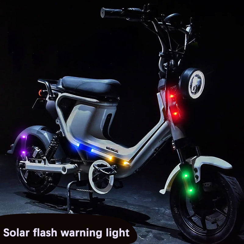 太陽能充電燈夜騎防追摩托車電動車閃燈警示燈。 7色USB鑽石呼吸燈
