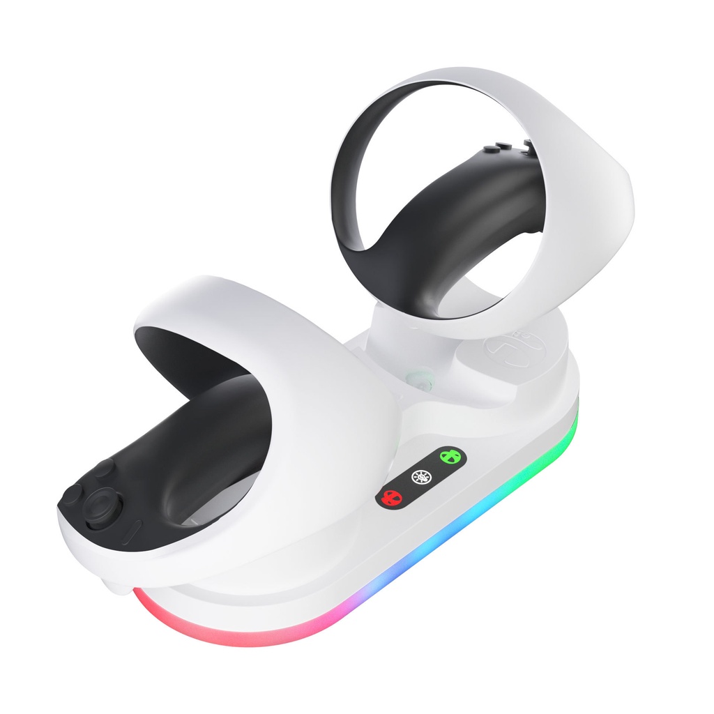 PS5 VR2遊戲手把充電底座搭配LED燈 PSVR2便攜式手把雙座充 座充 充電 PRO手把 充電座
