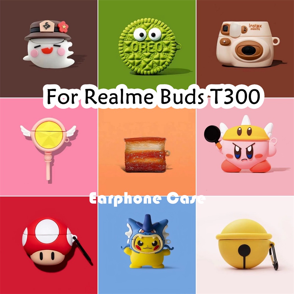 【有貨】適用於 Realme Buds T300 保護套酷卡通圖案軟矽膠耳機套保護套 NO.2