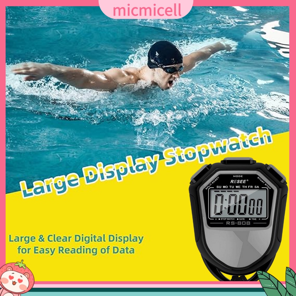 秒錶計時器日常使用數字秒錶防水數字運動計時器教練和訓練輕量級秒錶跑步游泳東南亞買家