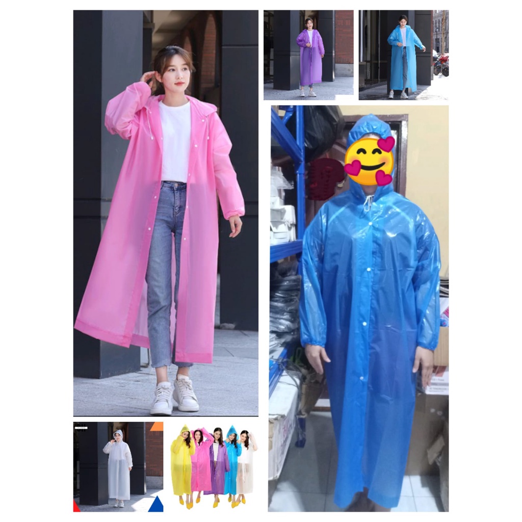 韓版雨衣 EVA RAINCOAT 舒適耐磨橡膠手雨衣雨衣雨衣長袖工作服原裝橡膠