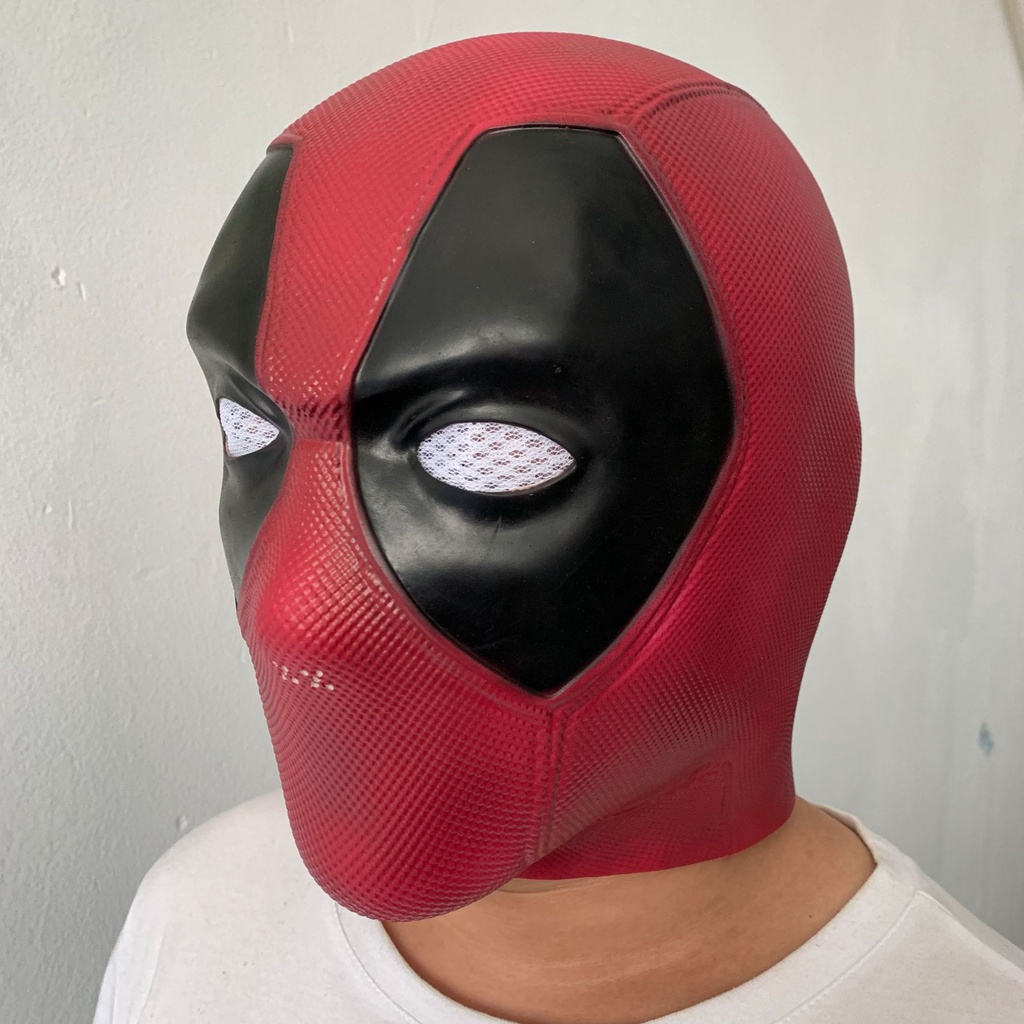 漫威Deadpool乳膠面具死侍頭套cosplay萬聖節道具頭盔