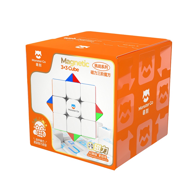 Gan Monster Go 2023 磁性 3x3 速度立方體,48 個磁鐵魔方無貼紙益智玩具 3D 適合兒童初學者練