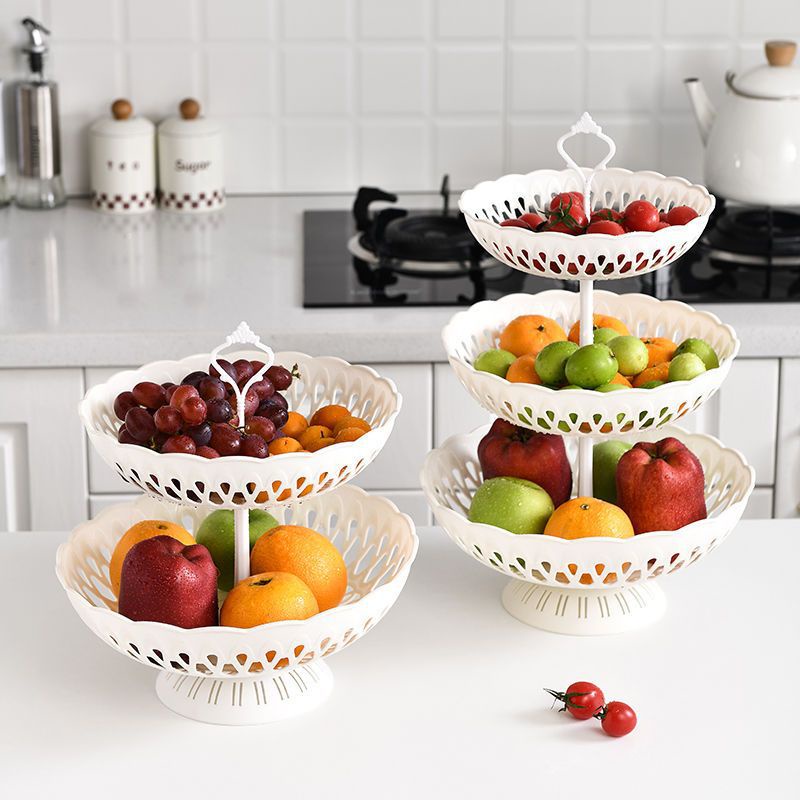 歐式多層家用創意水果籃客廳三層水果盤單層糖果盤乾果點心盤