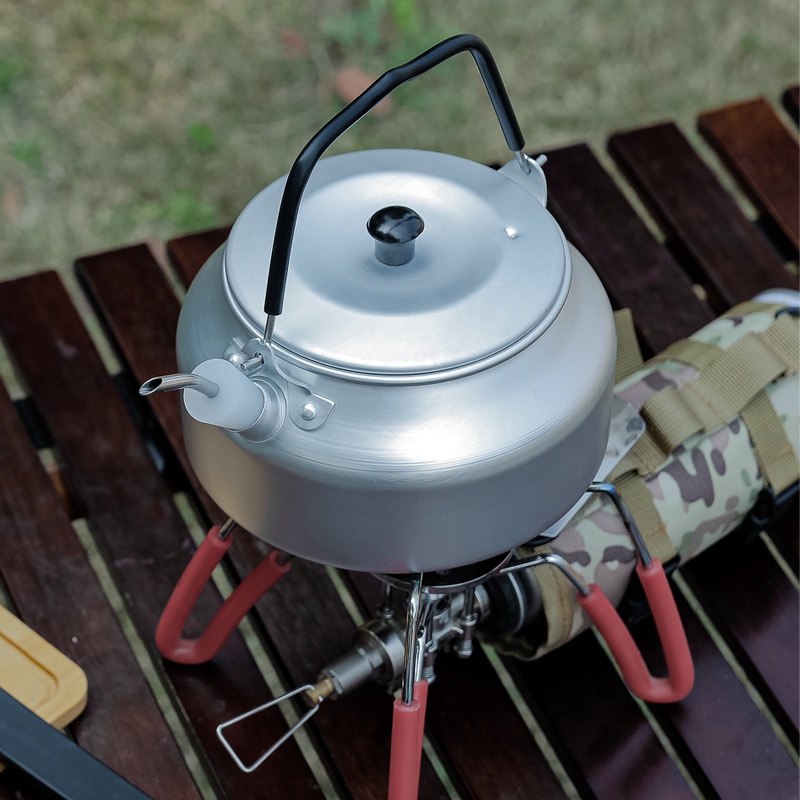 戶外露營燒水壺野營超輕鋁合金便攜咖啡壺不鏽鋼加長水管轉換水嘴
